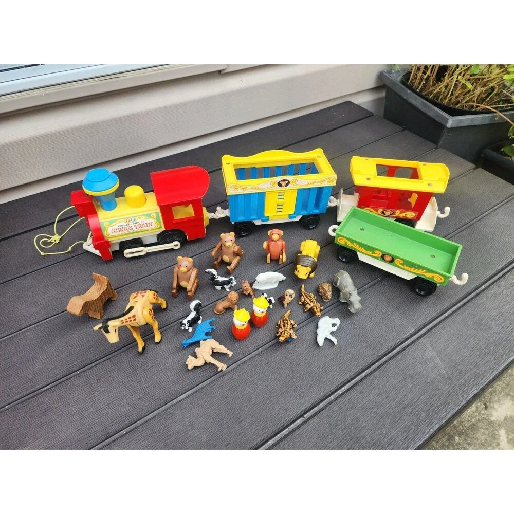 Vintage Fisher-Price Little People Circus Train #991 Toy Animal Zoo W/Animals +